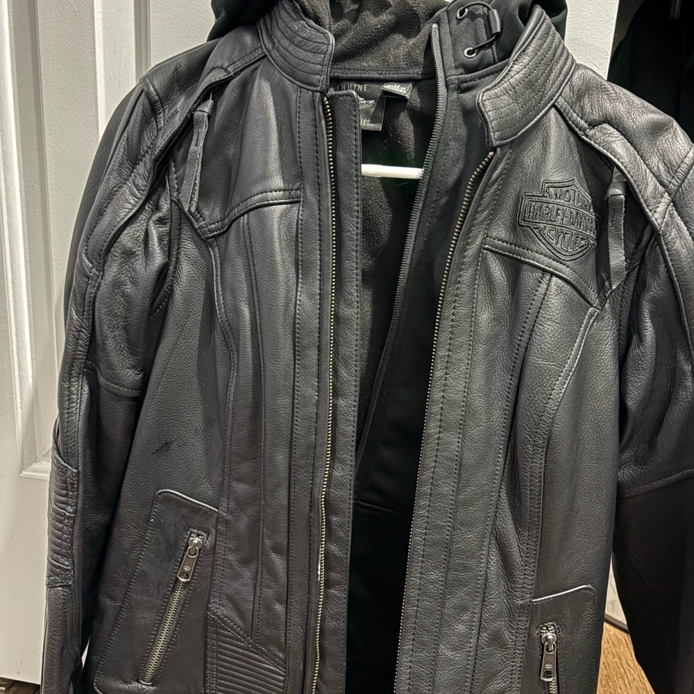 Harley-Davidson Black Leather Bomber Jacket